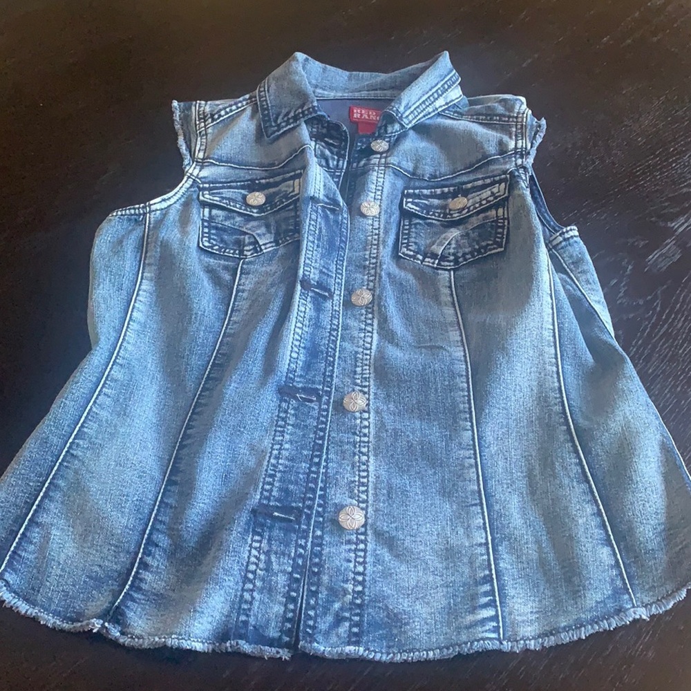 Red Ranch jean vest